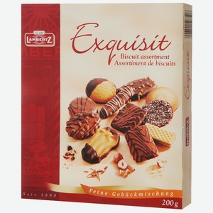 Печенье Lambertz Exquisit с ассорти в шоколадной глазури, 200 г