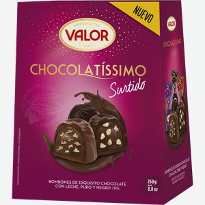Конфеты в шоколаде Валор пралине ассорти Валор кор, 250 г