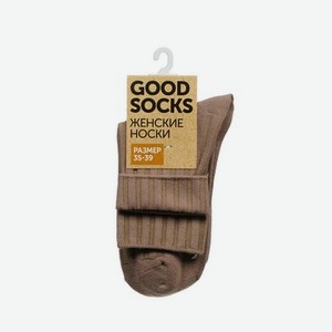 Женские однотонные носки Good Socks Лапша без резинки Коричневый р.35-39