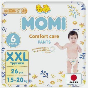 Трусики-подгузники Momi Comfort Care XXL (15-20 кг), 26 шт.