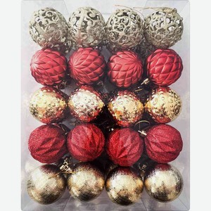 Набор ёлочных украшений Шары цвет: красно-золотой 6 см, 40 шт.