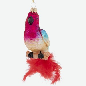 Ёлочное украшение Попугай цвет: красный, 10,3 см