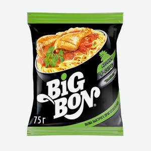 Лапша Big Bon курица + соус сальса 75 г