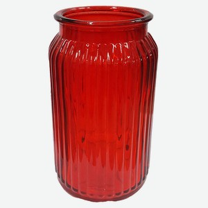Ваза стеклянная декоративная настольная NinaGlass Реана красная, 20 см
