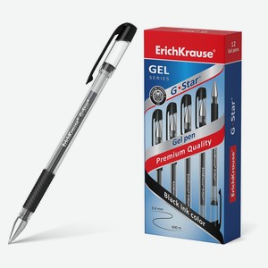 Ручка гелевая ErichKrause G-Star Stick Classic, черная, 1 шт