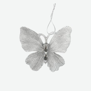 Подвеска ChristmasDeLux бабочка серебро, 16см Китай