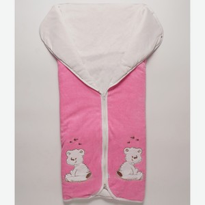 Конверт-одеяло Папитто на молнии с вышивкой, розовое