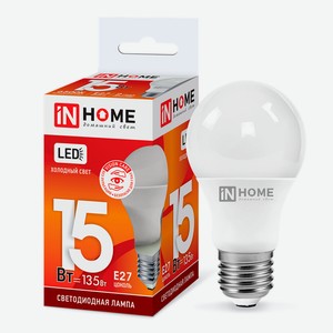 Лампа светодиодная IN HOME 15Вт-230В-6500К–E27, колба А60
