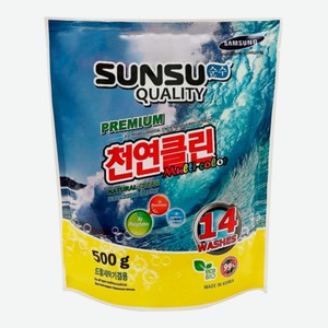 Стиральный порошок Sunsu-Q бесфосфатный универсальный концентрированный для цветного белья, 14 стирок, 500 г