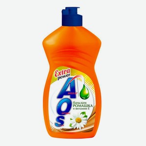 Средство для мытья посуды АОS бальзам с экстрактом ромашки и витамином Е, 450 мл