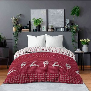 Комплект постельного белья 1,5-спальный Bravo Christmas поплин цвет: красный/белый, 4 предмета
