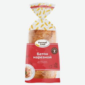 Батон пшеничный Русский Хлеб Нарезной в нарезке, 400 г