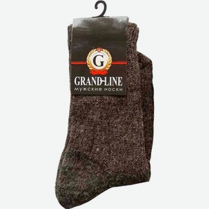 Носки мужские тёплые Grand Line шерсть цвет: коричневый меланж, 27 (41-43) р-р