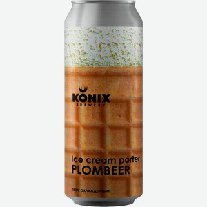 Пивной напиток Konix Ice Cream Porter Plombeer темный нефильтрованный 7% 450мл