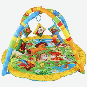 Детский игровой коврик  Умка  Домашние животные с мягкими игрушками на подвеске в пакете арт.B1624522-R1-1 277037