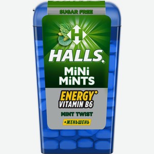 Конфеты Halls Mini Mints вкус мята и женьшень 12.5г