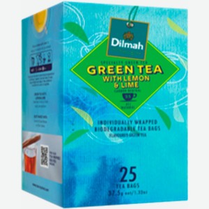 Чай зеленый Dilmah с лимоном и лаймом 25пак