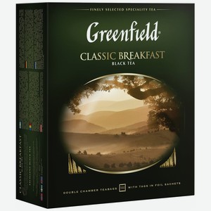 Чай черный Greenfield Classic Breakfast в пакетиках 100 шт, 200 г