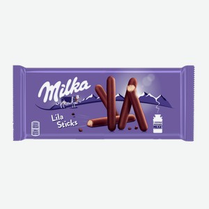 Печенье Milka Lila Sticks в молочном шоколаде 112 г
