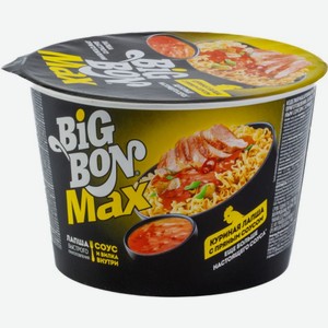 Лапша Big Bon Max быстрого приготовления с курицей и пряным соусом, 95г