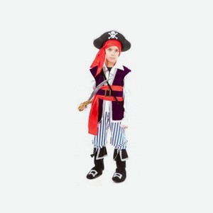 Костюм карнавальный Пират Спайк (рубашка, жилет, пояс, брюки, сапоги, бандана, шляпа, сабля)