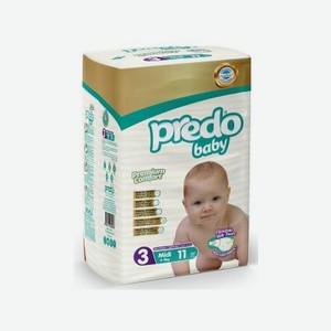 Подгузники Predo Baby Midi 3 (4-9 кг), 11 шт.