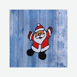 Наклейка на стекло Зимнее волшебство Дед Мороз счастливчик 10*13 см