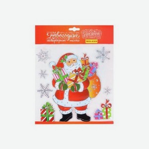 Наклейка интерьерная Miland Дед Мороз с подарками 25*25 см