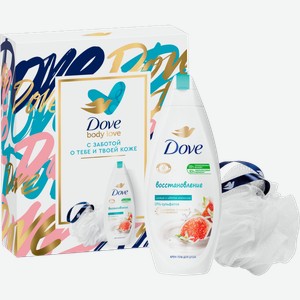 Подарочный набор Dove Нежное очищение Гель для душа 250мл + Мочалка