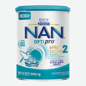 Смесь молочная NAN Optipro 2 с 6мес 800г ж/б