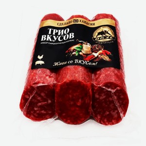 Колбаса сырокопченая Абаканский мясокомбинат Трио вкусов 350 г