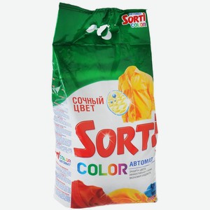 Стиральный порошок Sorti Color автомат, 6 кг, пластиковый пакет