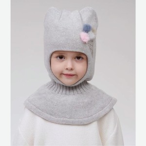 Шапка (шлем) для девочки Мороженка Kotik р.4 года цв.св.серый арт.80385