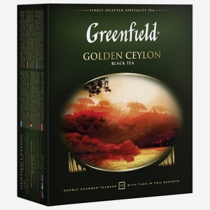 Чай черный Greenfield Golden Ceylon в пакетиках 100 шт, 200 г