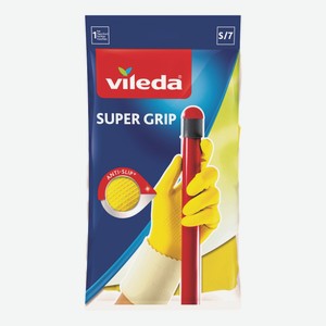 Перчатки универсальные Vileda Super Grip латексные, S Малазия