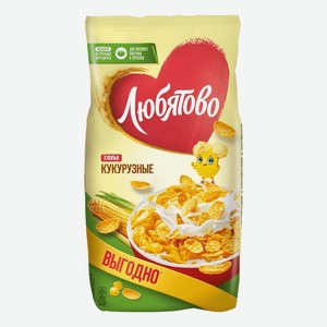 Готовый завтрак Любятово Хлопья кукурузные, 600г Россия