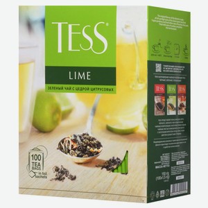 Чай зеленый Tess Lime в пакетиках, 100 шт., 150 г, картонная коробка 