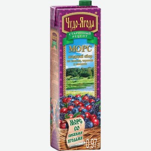 Морс Чудо-Ягода Ягодный сбор клюква-черника-ежевика, 0.97 л