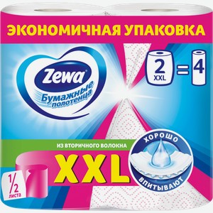 Бумажные полотенца Zewa 1/2 листа XXL Декор 2 рулона
