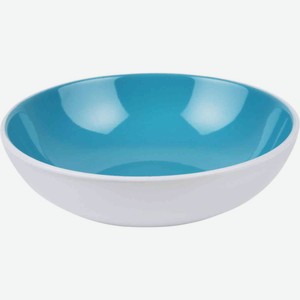 Тарелка суповая JX-TT-11089-3 голубой с белым, 18.5×18.5×5.7 см