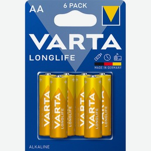 Батарейки Varta Longlife AA LR6 щелочные, 6 шт.