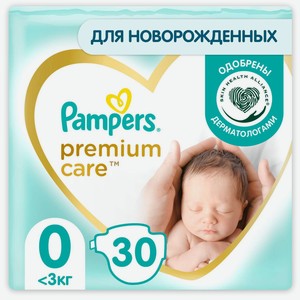 Подгузники Pampers Premium Care 0 1.5-2.5кг 30шт