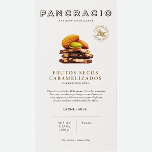 Шоколад молочный 42% Панкрасио Чоколатс карамелизированные орехи Панкрасио Чоколатс кор, 100 г