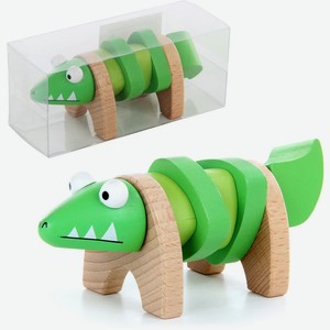Деревянная игрушка Сортер  Собери Крокодила , 8 деталей арт.85188