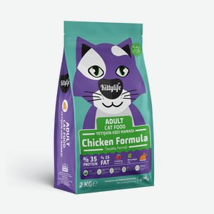 Kittylife сухой корм для взрослых кошек с курицей и рисом (2 кг)