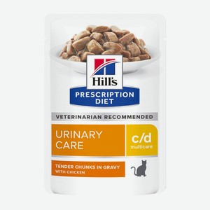 Hill s вет.консервы prescription Diet c/d Multicare Urinary Care, влажный диетический корм для кошек при профилактике мочекаменной болезни (МКБ), с курицей (1 шт)