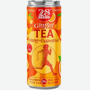Напиток Имбирный чай 28 Сидс манго маракуйя Омега ж/б, 0,33 л