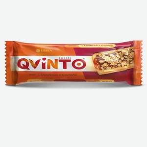 Батончик Qvinto десерт с карамелью и кранчами, 180 г