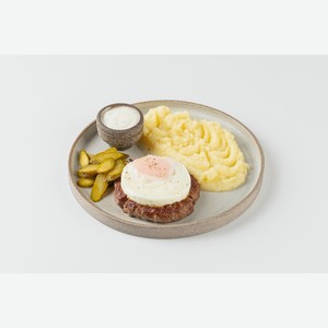 Бифштекс говяжий с яйцом и картофельным пюре ДК