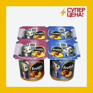 Продукт йогуртный Фруттис Персик/Клубника с вит A,D,E 2,0% для детей от 3-лет 110г